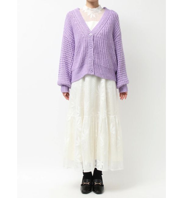 MERCURYDUO「ワッフルオーバーニットカーデ」|カーディガン|