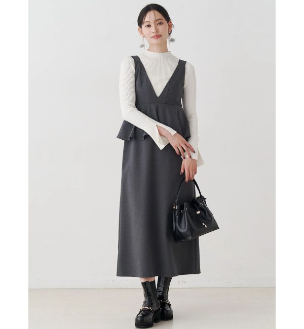 MERCURYDUO「フレアスリーブハイネックリブニット」|ニット・セーター|