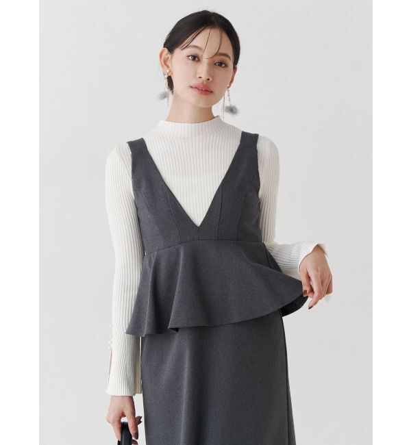 MERCURYDUO「フレアスリーブハイネックリブニット」|ニット・セーター|