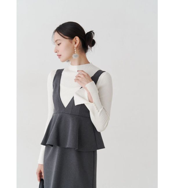 MERCURYDUO「フレアスリーブハイネックリブニット」|ニット・セーター|