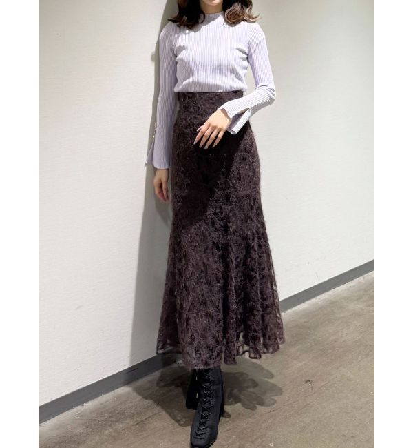 MERCURYDUO「フレアスリーブハイネックリブニット」|ニット・セーター|