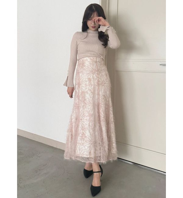 MERCURYDUO「フレアスリーブハイネックリブニット」|ニット・セーター|