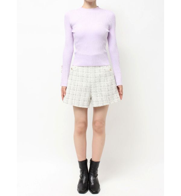 MERCURYDUO「フレアスリーブハイネックリブニット」|ニット・セーター|