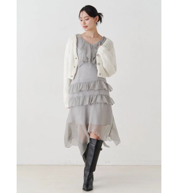 MERCURYDUO「ラッフルイレヘムロングワンピース」|ワンピース|