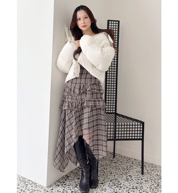 MERCURYDUO「ラッフルイレヘムロングワンピース」|ワンピース|