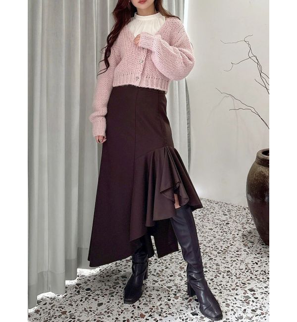 MERCURYDUO「ローゲージデザインボタンカーディガン」|カーディガン|