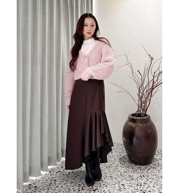 MERCURYDUO「ローゲージデザインボタンカーディガン」|カーディガン|