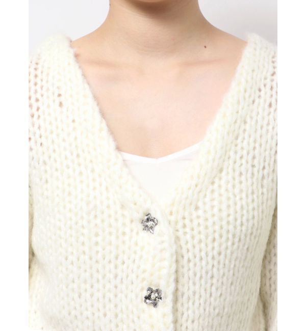 MERCURYDUO「ローゲージデザインボタンカーディガン」|カーディガン|