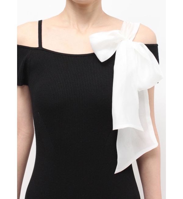 MERCURYDUO「ワンショルリボンティアードニットワンピース」|ワンピース|