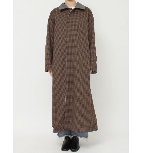 Ungrid「リバーシブルチェックロングコート」|ステンカラーコート|