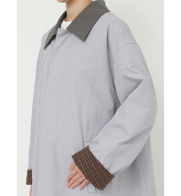 Ungrid「リバーシブルチェックロングコート」|ステンカラーコート|