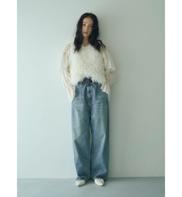 Ungrid「ウエストデザインルーズデニム」|デニム|ブルー