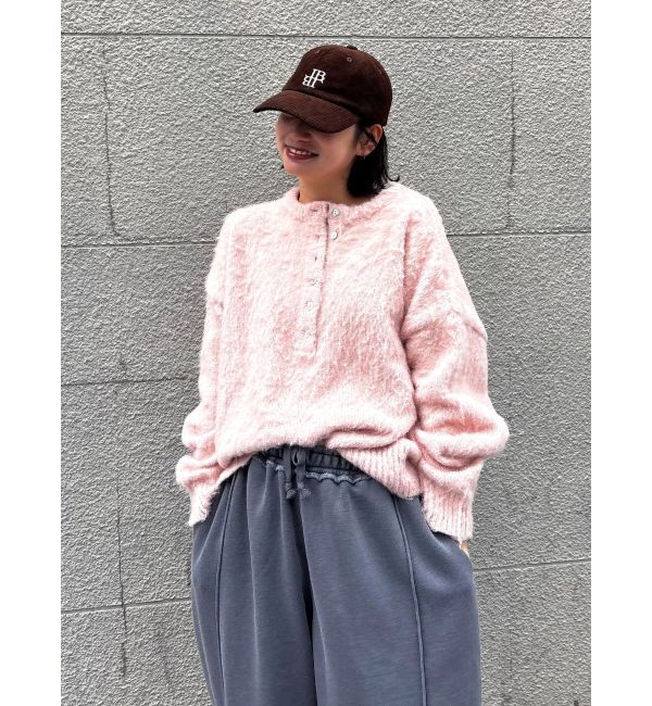 Ungrid「ヘンリーネック起毛ルーズニット」|ニット・セーター|