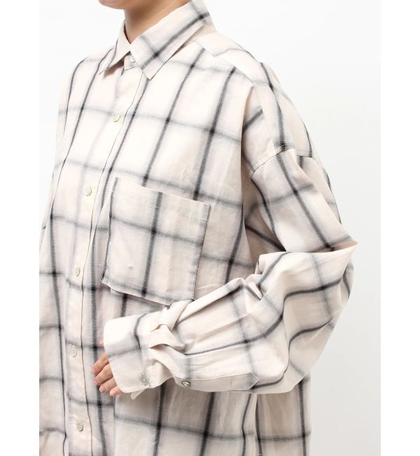 Ungrid「カットオフデザインチェックルーズシャツ」|シャツ・ブラウス|