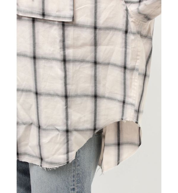 Ungrid「カットオフデザインチェックルーズシャツ」|シャツ・ブラウス|
