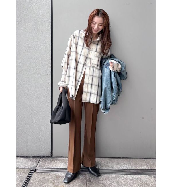 Ungrid「カットオフデザインチェックルーズシャツ」|シャツ・ブラウス|