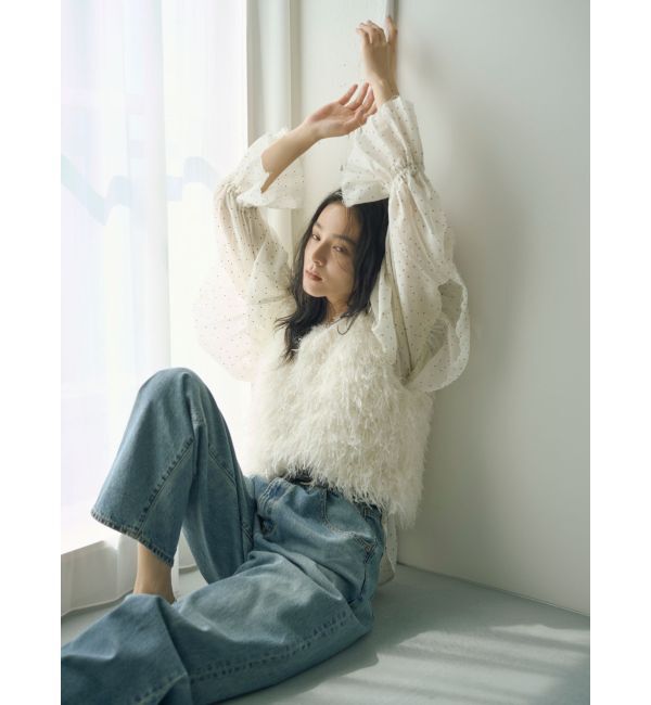 Ungrid「フェザーヤーンニットベスト」|ニット・セーター|