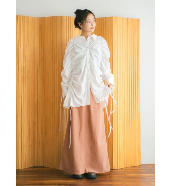 Ungrid「ギャザーデザインルーズシャツ」|シャツ・ブラウス|