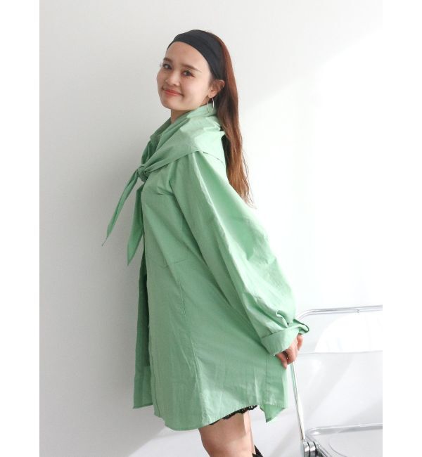 Ungrid「スカーフデザインルーズシャツ」|シャツ・ブラウス|