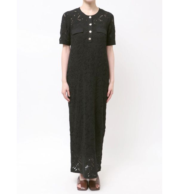 LAGUNAMOON「パターンニッティングフロントボタンワンピース」|ワンピース|