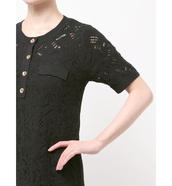 LAGUNAMOON「パターンニッティングフロントボタンワンピース」|ワンピース|