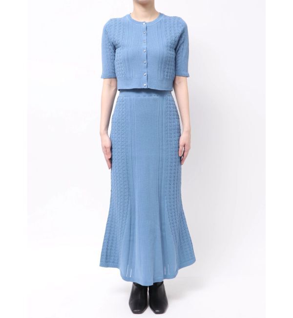 LAGUNAMOON「バイカラーサイドラインレースニットセットアップ」|ワンピース|