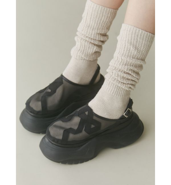 merry jenny「RIBBON mesh sabot」|スニーカー|