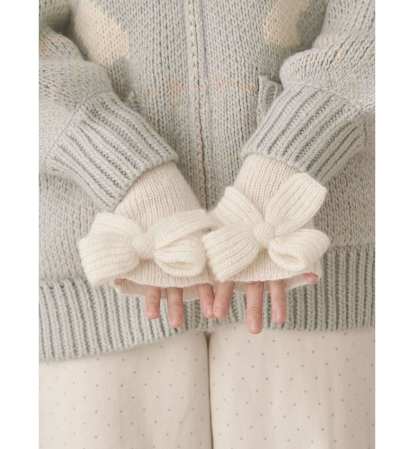 merry jenny「りぼんりぼんニットグローブ」|手袋|