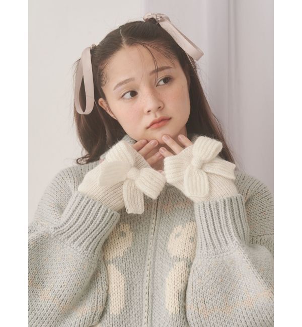 merry jenny「りぼんりぼんニットグローブ」|手袋|