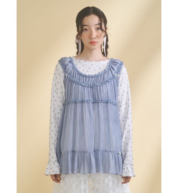 merry jenny「シアーギャザーチュニック」|シャツ・ブラウス|