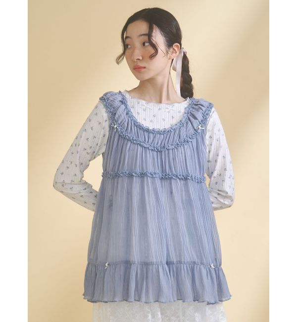 merry jenny「シアーギャザーチュニック」|シャツ・ブラウス|