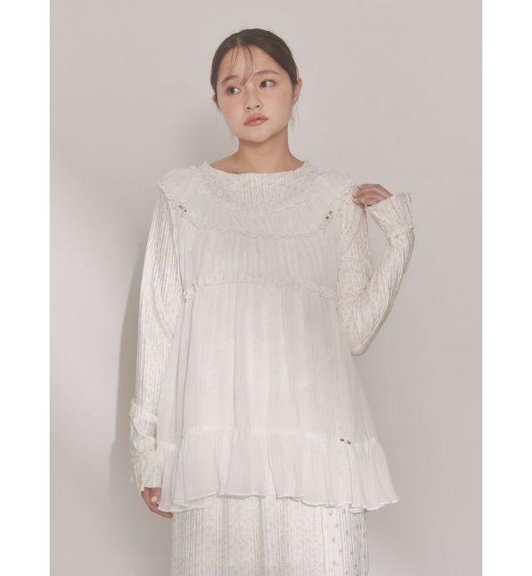 merry jenny「シアーギャザーチュニック」|シャツ・ブラウス|
