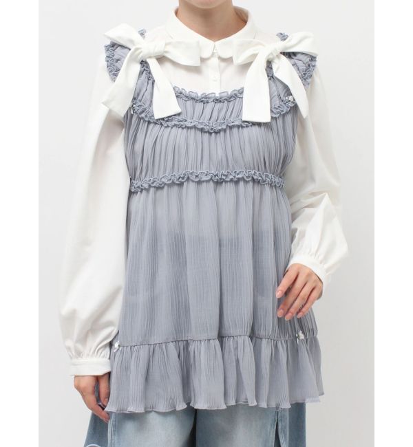 merry jenny「シアーギャザーチュニック」|シャツ・ブラウス|