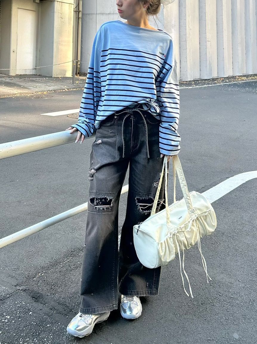 FURFUR「【新色追加】レースクラッシュデニムパンツ」|デニム|