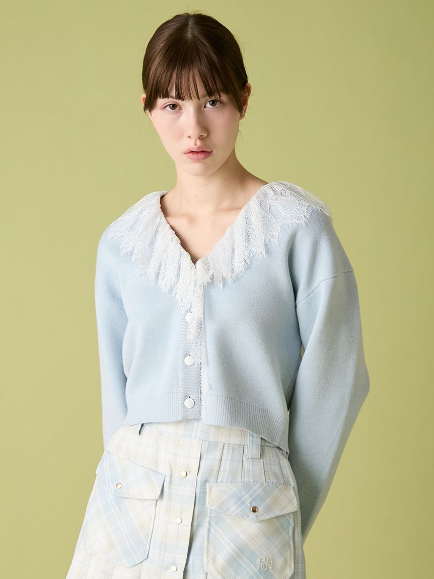 FURFUR「レース衿カーディガン」|カーディガン|