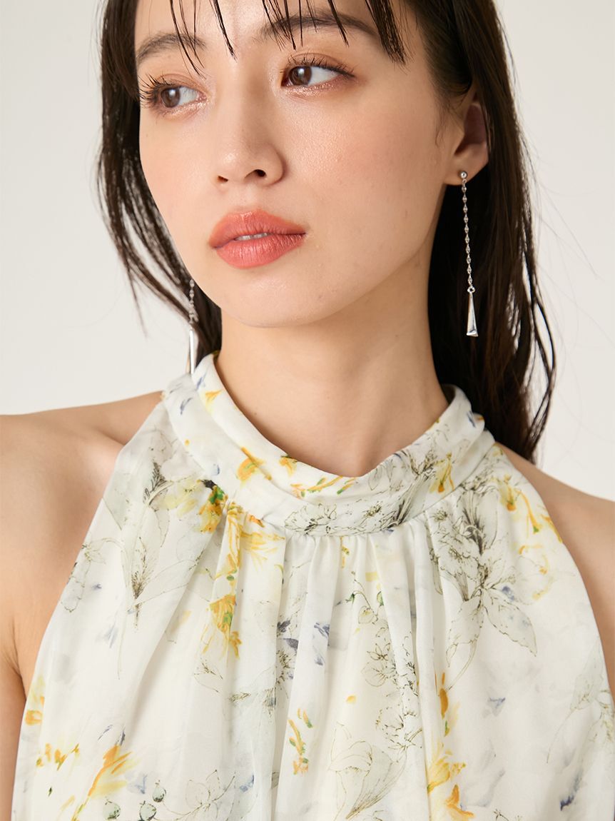 FRAY I.D「ホルターネックシアープリントワンピース」|ワンピース|