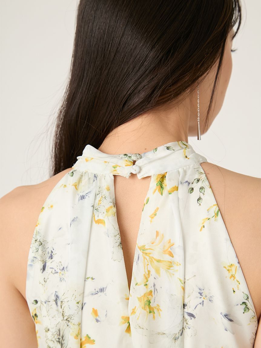 FRAY I.D「ホルターネックシアープリントワンピース」|ワンピース|