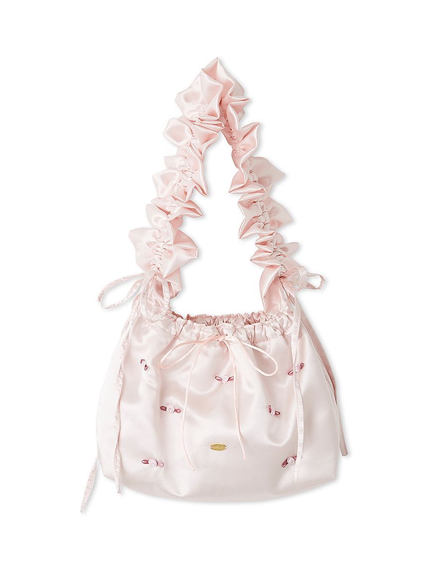 LILY BROWN Lingerie「【LILY BROWN Lingerie】サテンバケットバッグ～プティ ローズ～」|ハンドバッグ|PNK