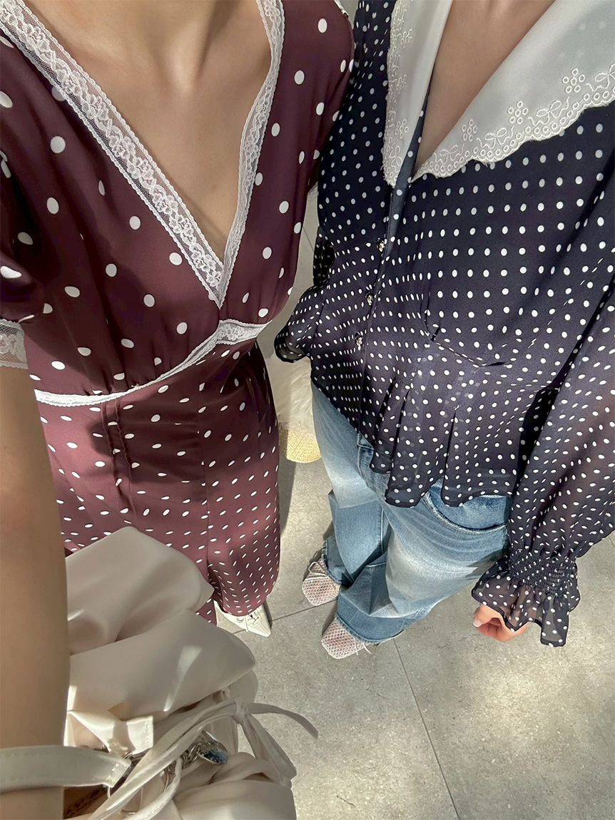 LILY BROWN「ロマンティックレーストリムプリントワンピース」|ワンピース|