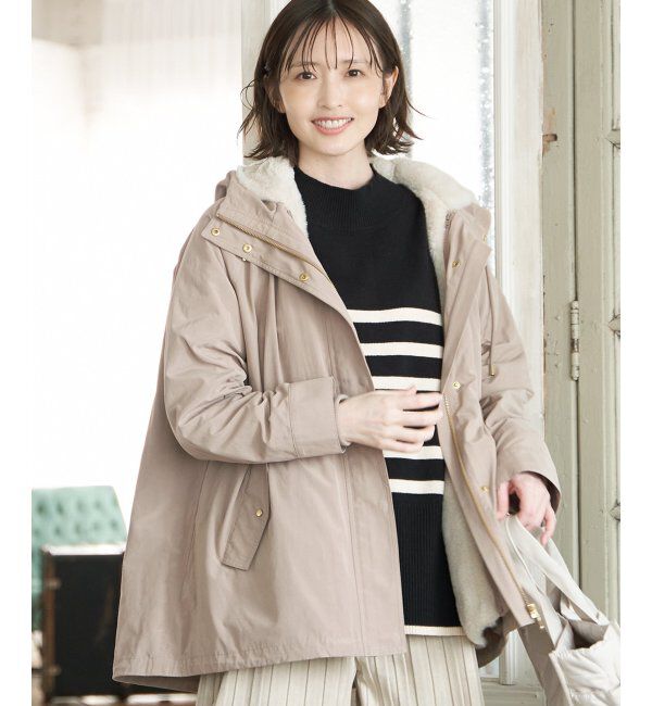 ikka「【雑誌InRed12月号掲載】 ファーライナー3WAYミドルマウンテンパーカー」|ブルゾン・スタジャン|