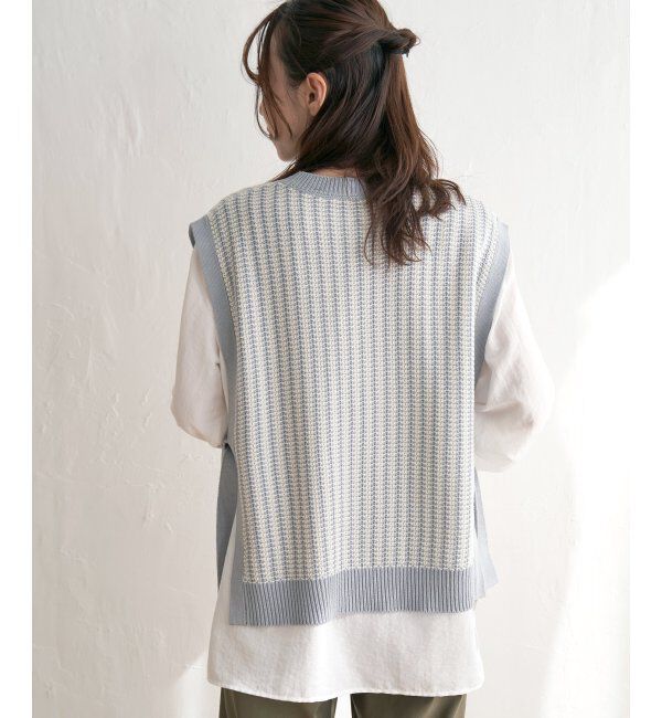ikka「サイドリボンニットベスト」|ニット・セーター|