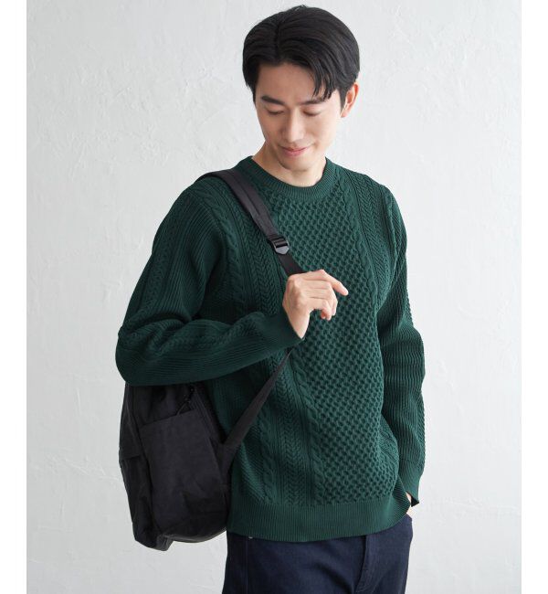 ikka「GOKUラクニットアランケーブル」|プルオーバー|