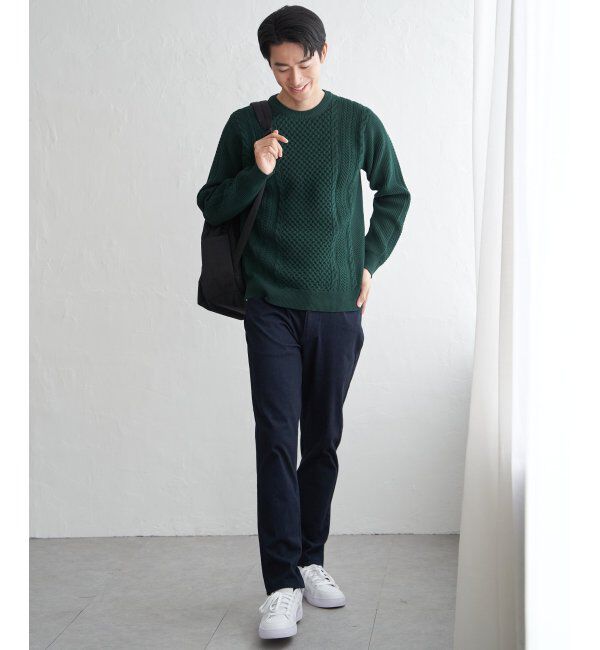 ikka「GOKUラクニットアランケーブル」|プルオーバー|