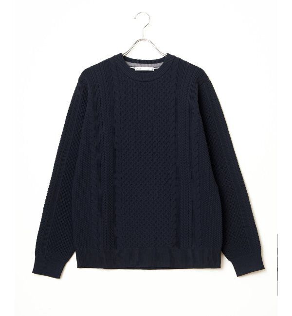 ikka「GOKUラクニットアランケーブル」|プルオーバー|