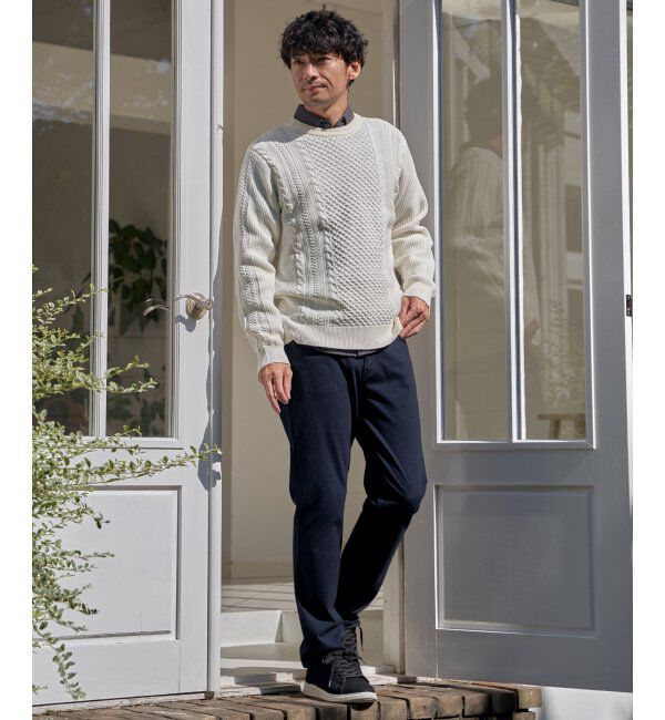 ikka「GOKUラクニットアランケーブル」|プルオーバー|