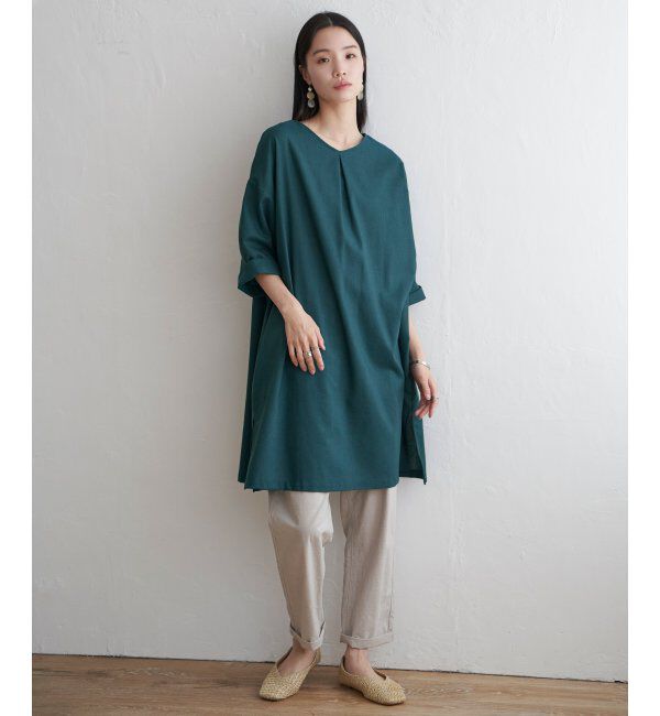 Lbc with Life「リネン混サックワンピース」|ワンピース|