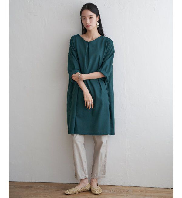 Lbc with Life「リネン混サックワンピース」|ワンピース|