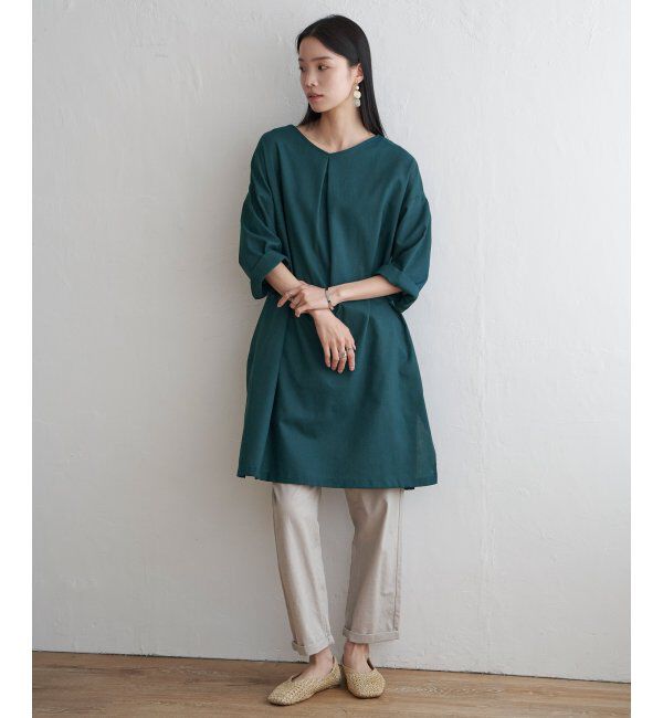 Lbc with Life「リネン混サックワンピース」|ワンピース|