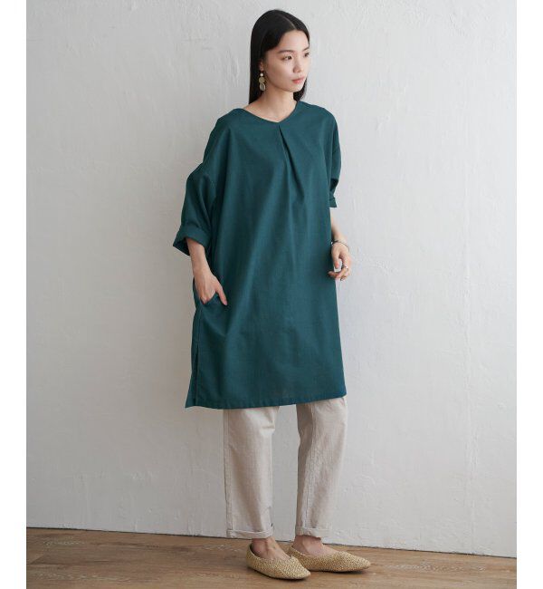 Lbc with Life「リネン混サックワンピース」|ワンピース|