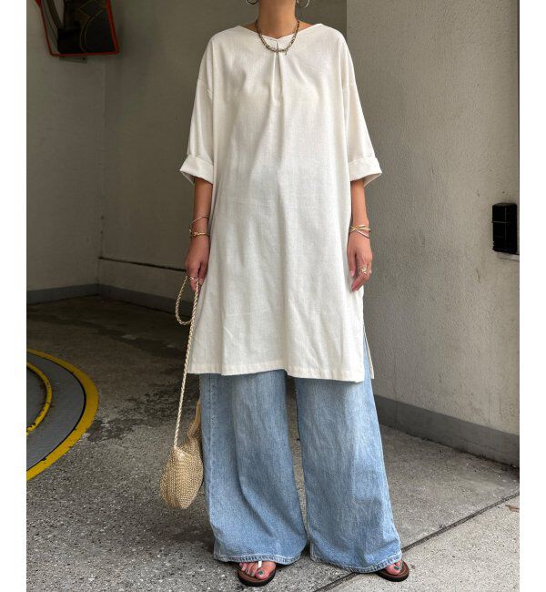 Lbc with Life「リネン混サックワンピース」|ワンピース|